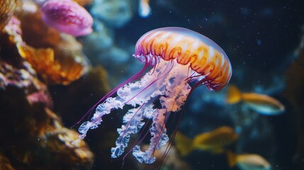 Naklejka premium Mesmerizing Jellyfish Underwater