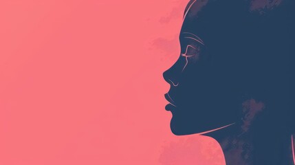 Celebrating world maternal mental health day with artistic profile design. Horizontal banner. Copy space. Postpartum depression concept. Postnatal care services, women's wellness