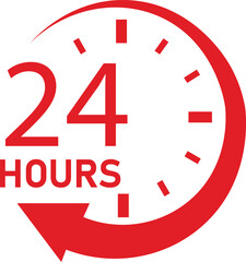24 Hours Icon Vector Illustration Sing 