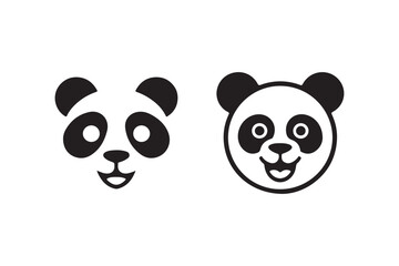 Panda face silhouette vector illustration