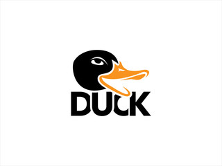 Simple black duck logo design.