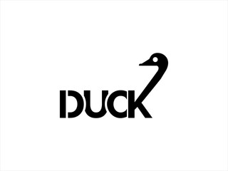 Simple black duck logo design.