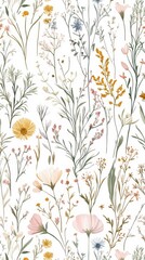 Watercolor Illustration set of Pink cosmos and dry flowers on a white background,spring summer nature,Vibrant pink cosmos blooming,Children's card,banner,raindrops drawn by hand.