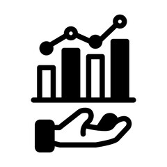hand graph bar business analytic solid style