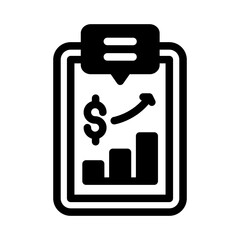 clipboard economy graph business analytic solid style