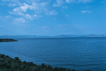 view of the lake from the mountain