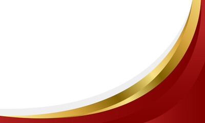Elegant Red and Gold Abstract Curve Background. Modern luxury design. Suitable for Invitations, awards, templates, banners, covers, posters, cards, websites, and pages