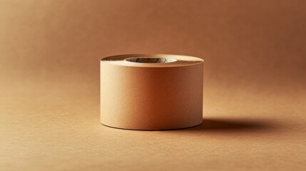 Close-up of kraft texture adhesive tape roll for minimalist diy craft photography
