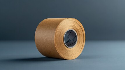 Kraft tape roll with branding area isolated background product photography minimalist design
