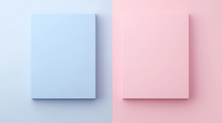 Fototapeta premium Minimalist Blue and Pink Color Block Mockup