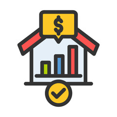 real estate marketing graph business analytic filled style