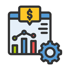 economy chart bar website business analytic filled style