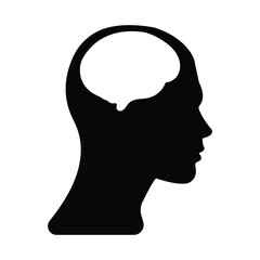 silhouette of a thinking person's head
