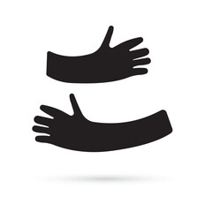 Fototapeta premium silhouette of a hugging hand