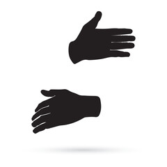 silhouette of a hugging hand