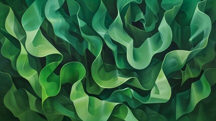 an abstract representation of hesitation with shaky green shapes