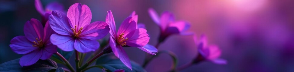 Fototapeta premium Macro shot of vivid violet flowers in full bloom, vivid, shot, flowers