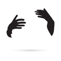 silhouette of a hugging hand