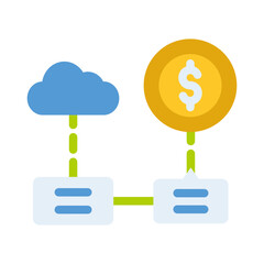 database finance business analytic flat style