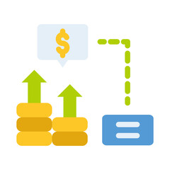 coin growth business analytic flat style