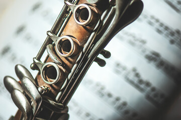 Obraz premium Detail of a vintage clarinet