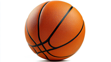Fototapeta premium A close-up image of a textured orange basketball, showcasing its distinctive surface and black seams.