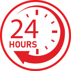 24 Hours Icon Vector Illustration Sing 