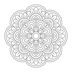 A seamless pattern of intricate mandala for Coloring book page, vector file