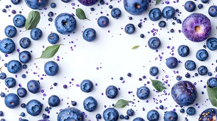 Group of fresh blueberries isolated on white