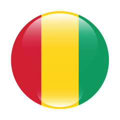 Flag of Guinea. Flag icon. Standard color. Circle icon flag. 3d illustration. Computer illustration. Digital illustration. Vector illustration.