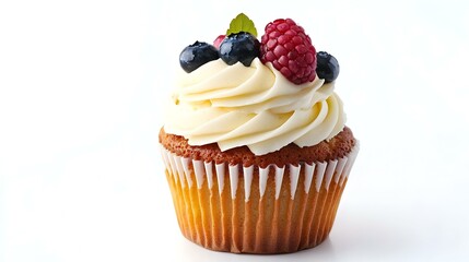 mini tasty cupcake isolated on white background