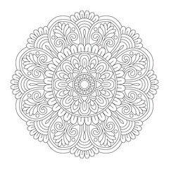 Easy Mandala Coloring Book Pages for Adults to Relax, vector file