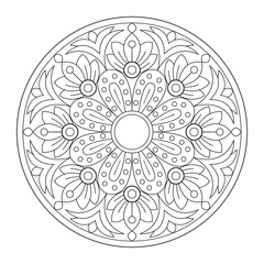 Figure mandala for coloring doodles sketch good mood, vector file