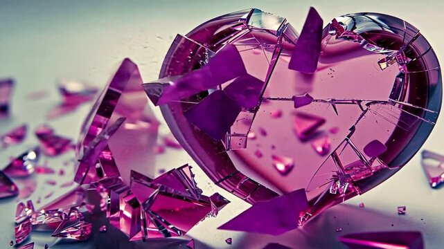 Zerbrochenes Glasherz in rosa T&ouml;nen
