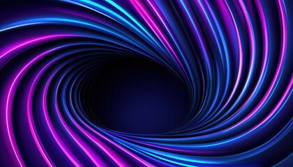 Obraz premium Dynamic swirling lines of blue and purple neon light, symbolizing high-speed broadband data transfer in the digital age