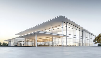Obraz premium 3D-rendered wireframe sketch of an advanced medical center, detailed structural visualization with transparent glass walls and open floor plans