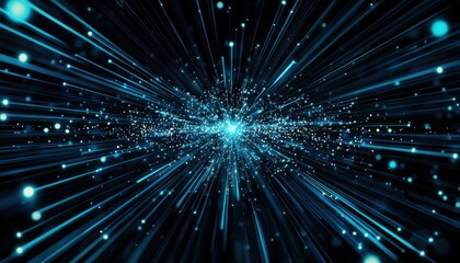 Close-up of fiber optic cables emitting vibrant data pulses, symbolizing ultra-fast broadband and seamless global connectivity