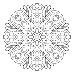 Vector mandala relaxation patterns unique design with coloring book,