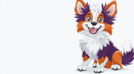 Obraz premium Cute cartoon dog mascot with vibrant colors and happy expression