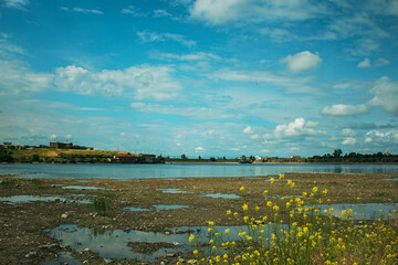clouds over lake