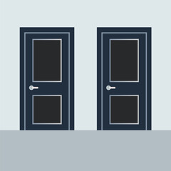 Door close. Vector illustration, flat design. stock illustration