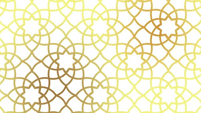 Golden arabic pattern animation on white background (loop).