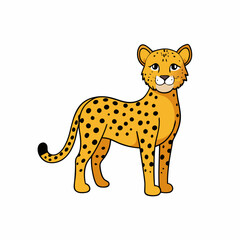 cheetah cartoon isolated on white