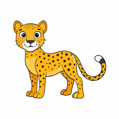 cheetah cartoon isolated on white