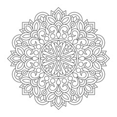 Mandala vintage decorative element colouring book page, vector file