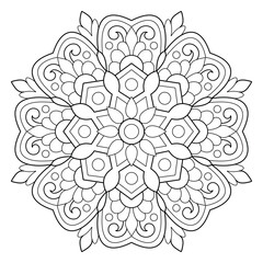 Ocean Dreams Kids Mandala Coloring Book Page, vector file