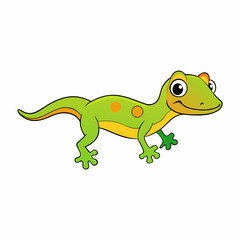 green lizard isolated on white