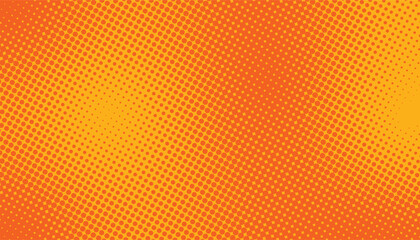 Abstract orange halftone background. yellow and orange background with a pattern of dots. retro comic gradient background. pop art faded gradient pattern