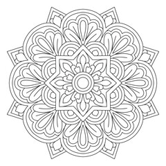 Outline Mandala for Coloring Book Page, vector file