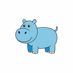 animal, cartoon, pig, vector, illustration, hippo, mammal, rhino, pink, wild, piggy, bank, wildlife, nature, hippopotamus, rhinoceros, cute, zoo, art, safari, fun, baby, funny, drawing, character